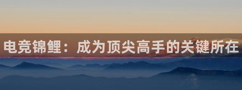 ob电竞俱乐部：电竞锦鲤：成为顶尖高手的关键所在