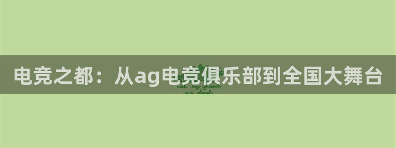 ob电竞官网入口：电竞之都：从ag电竞俱乐部到全国大舞台